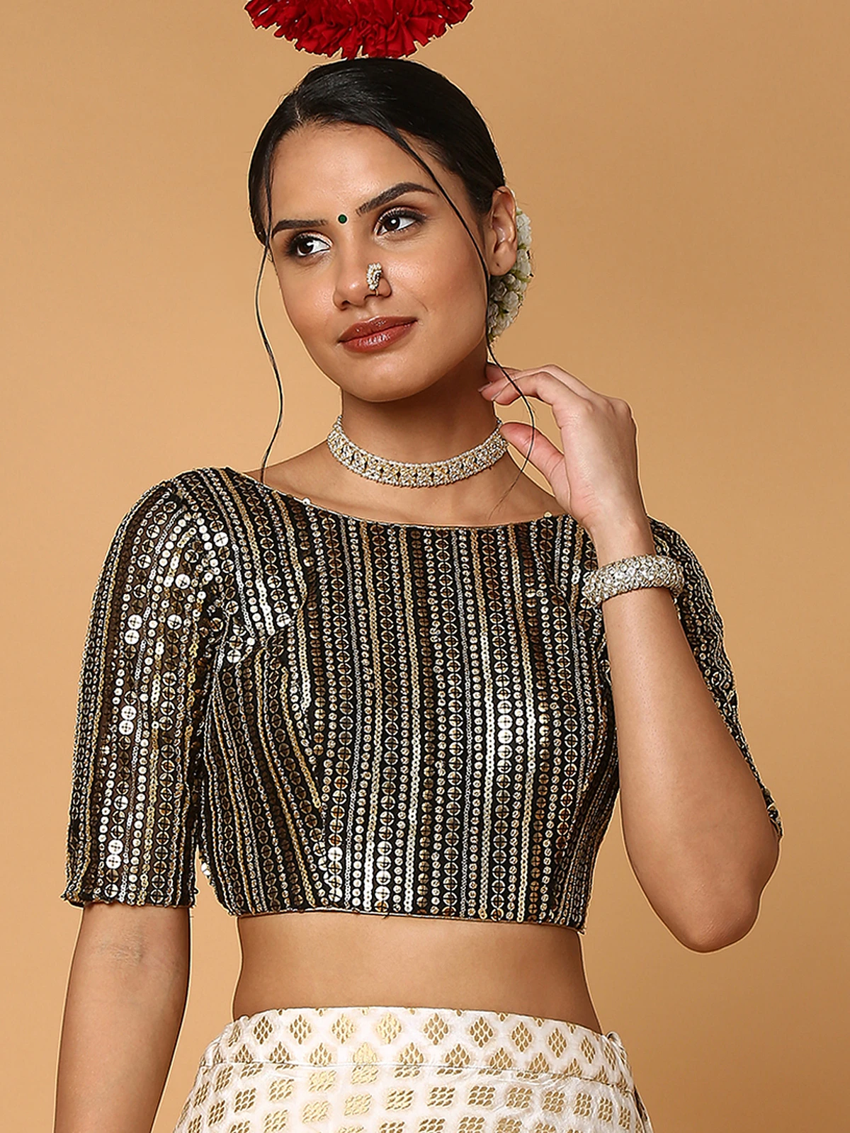 Classy Black Silk Blouse 2 Classy Black Silk Blouse - Image 2