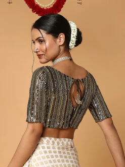 Classy Black Silk Blouse 9 Classy Black Silk Blouse -Saree Luxe Shop classy black silk blouse 1704193463ssb4396 blck 4