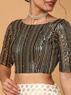 Classy Black Silk Blouse 7 Classy Black Silk Blouse -Saree Luxe Shop classy black silk blouse 1704193463ssb4396 blck 6