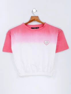 Coral Pink Half Sleeve Top