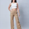 Cotton Beige Plain Pant