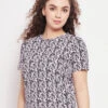 Cotton Black Printed Top For Casual Look