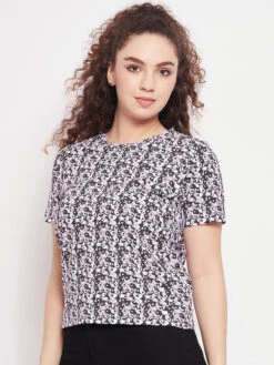 Cotton Black Printed Top For Casual Look