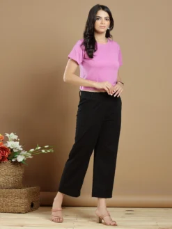 Cotton Casual Wear Palazzo Pant In Black -Saree Luxe Shop cotton casual wear palazzo pant in black 165475607513011 black 3