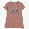 Cotton Dusty Peach Printed T Shirt