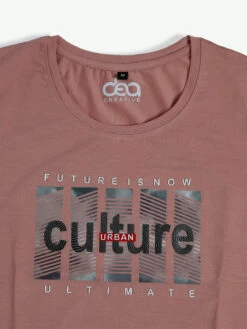 Cotton Dusty Peach Printed T Shirt -Saree Luxe Shop cotton dusty peach printed t shirt 1694422745as2747868 3