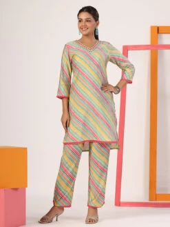 Cotton Multi Color Casual Co Ord Set -Saree Luxe Shop cotton multi color casual co ord set 1696742337as2805158 3