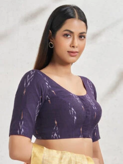 Cotton Printed Dark Purple Blouse