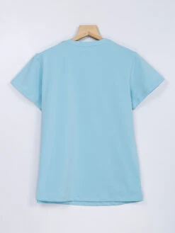 Crimsoune Club Sky Blue Cotton Plain T Shirt