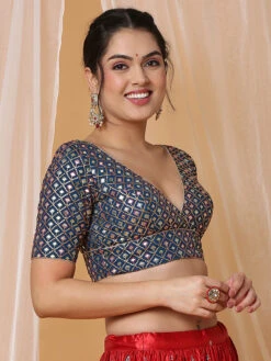 Dark Blue Georgette Blouse