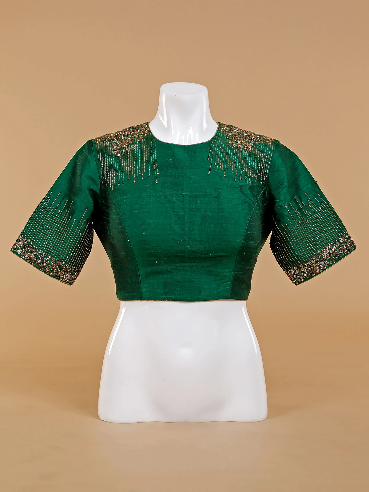 Dark Green Silk Blouse 3 Dark Green Silk Blouse - Image 3