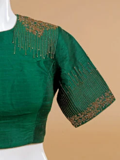 Dark Green Silk Blouse
