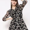 Deal Black And Beige Printed Dress