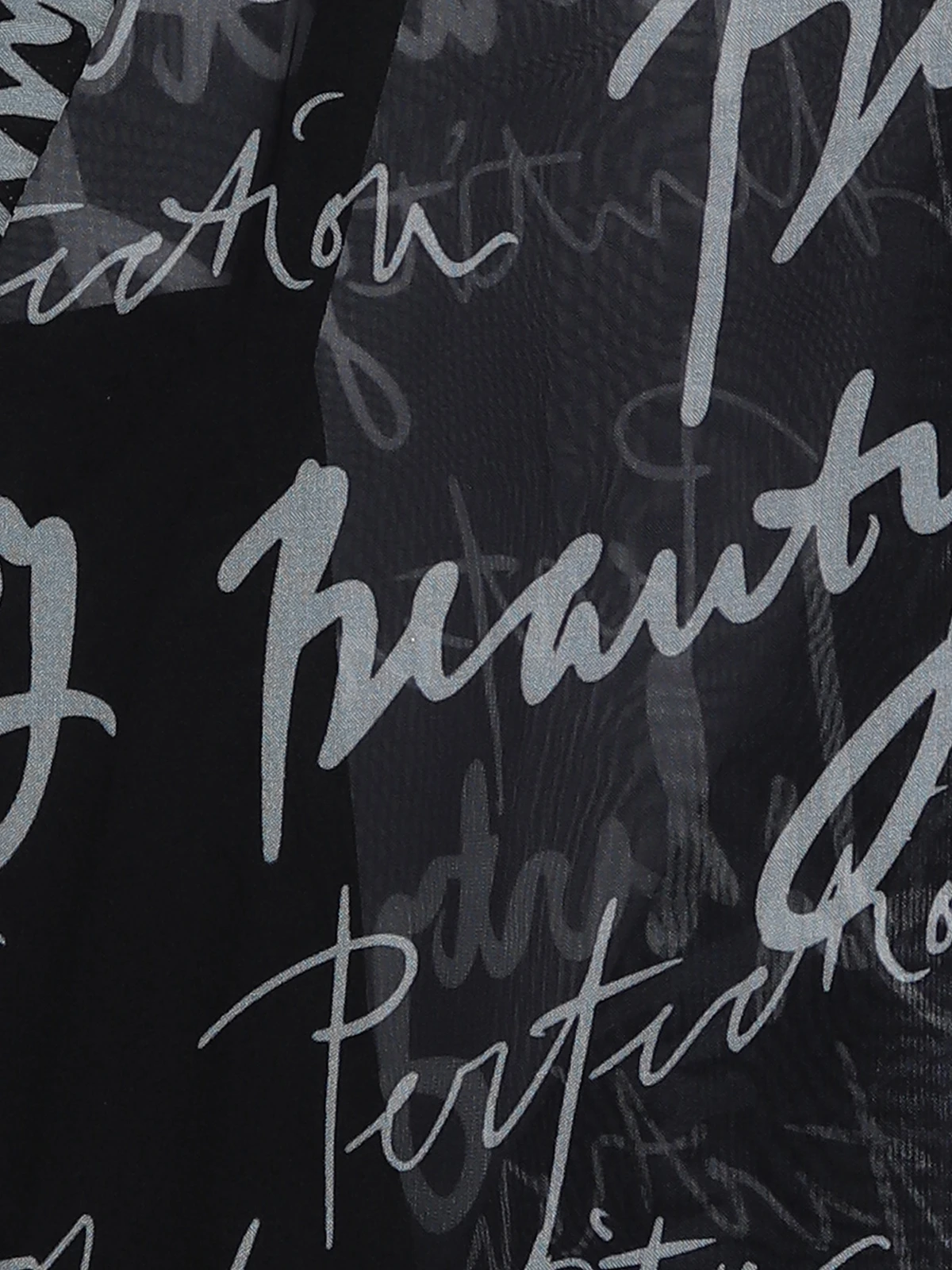 Deal Black Georgette Typography Printed Shirt - Image 2