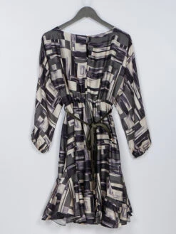 Deal Black Printed Polyester Dress -Saree Luxe Shop deal black printed polyester dress 167878725827992lgrn 2