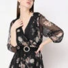 Deal Black Printed Soft Organza Dress