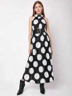 Deal Black Silk Printed Dress