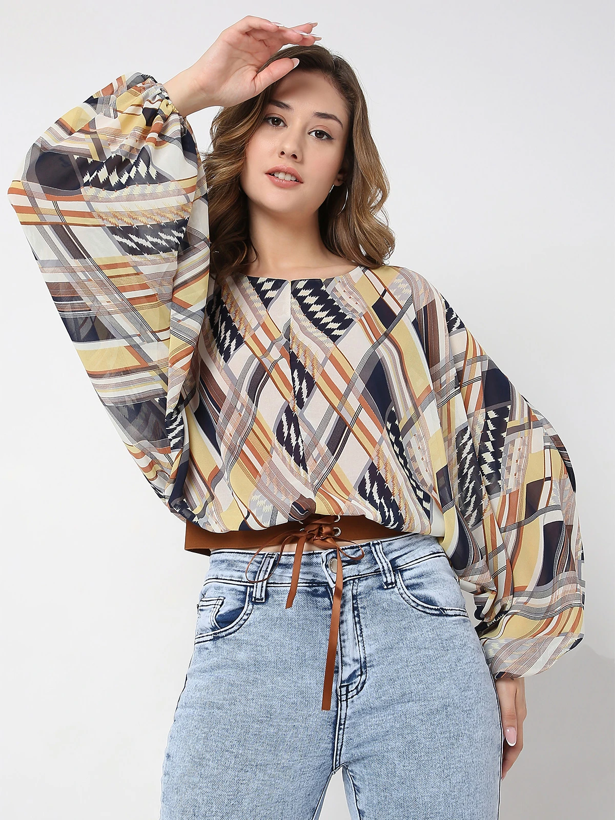 Deal Brown Polyester Crop Top 1 Deal Brown Polyester Crop Top