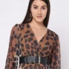 Deal Casual Brown Dress In Printed