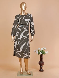 Deal Dark Green Printed Dress 5 Deal Dark Green Printed Dress -Saree Luxe Shop deal dark green printed dress 168498784528010lgrn 1