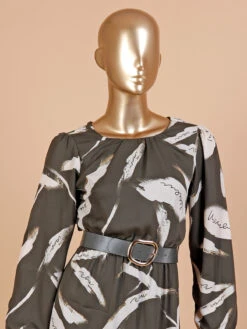 Deal Dark Green Printed Dress 4 Deal Dark Green Printed Dress -Saree Luxe Shop deal dark green printed dress 168498784628010lgrn 2