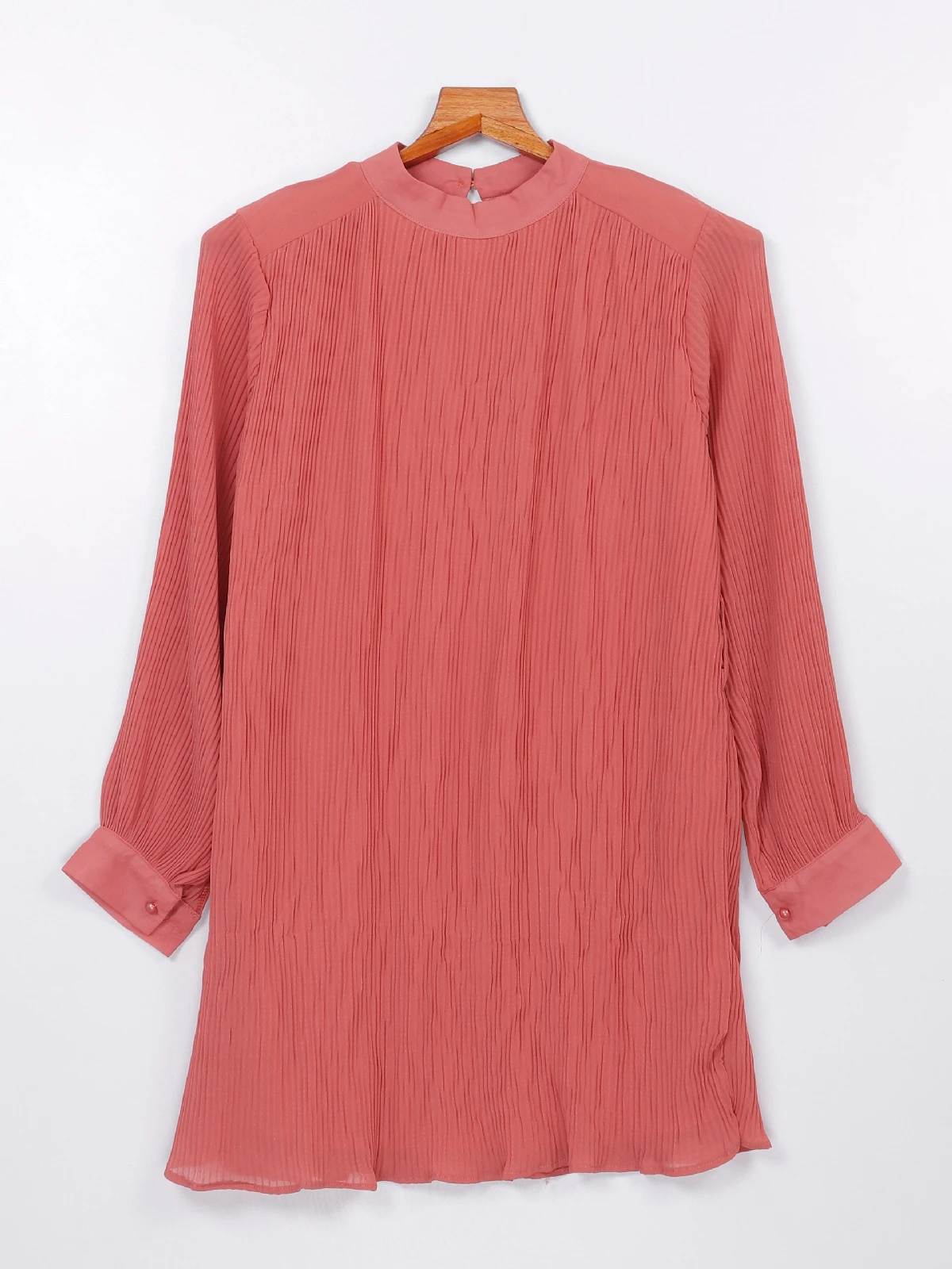 Deal Georgette Plain Rust Orange Dress 3 Deal Georgette Plain Rust Orange Dress - Image 3