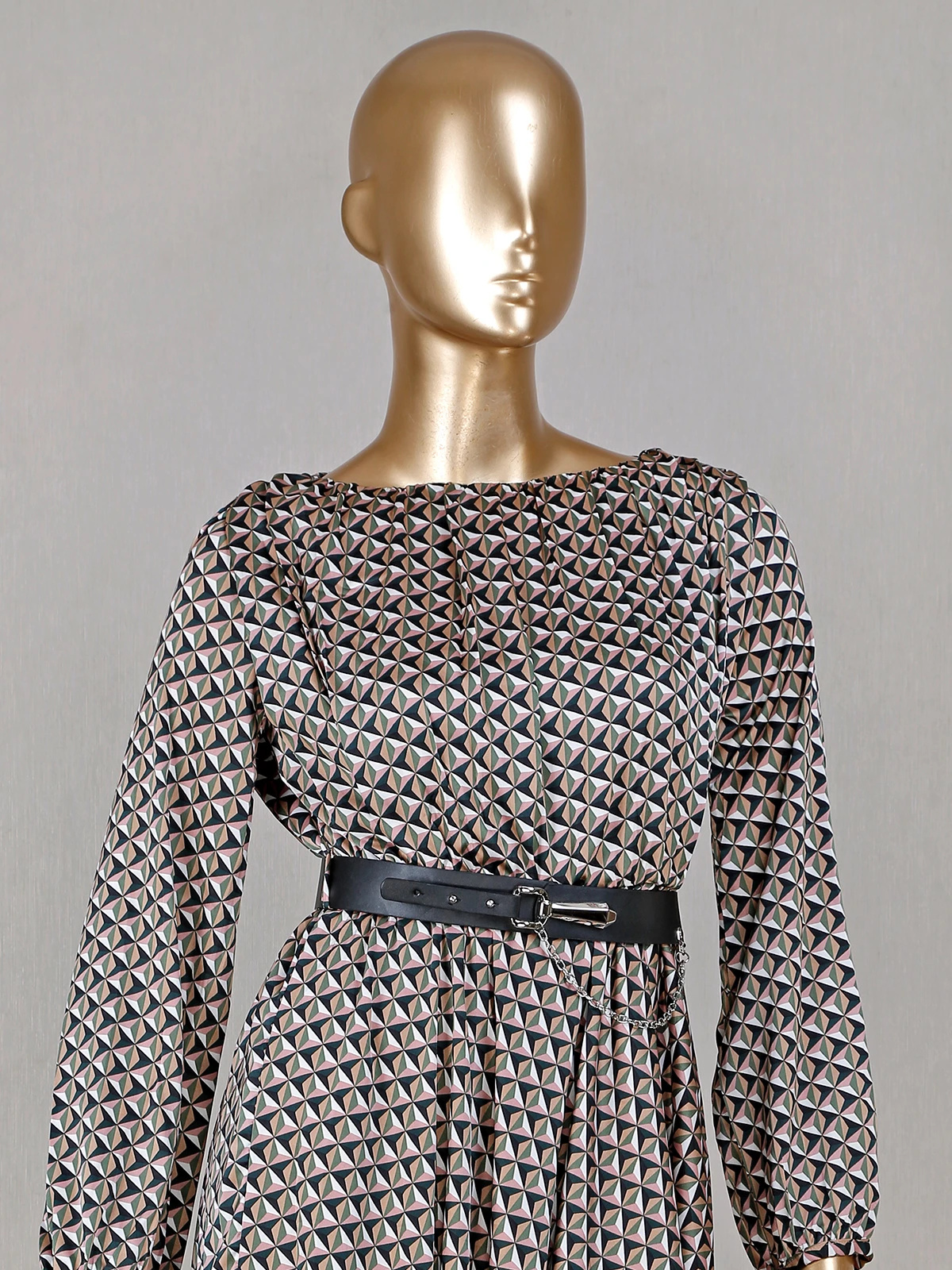 Deal Green Printed Satin Dress 3 Deal Green Printed Satin Dress - Image 3