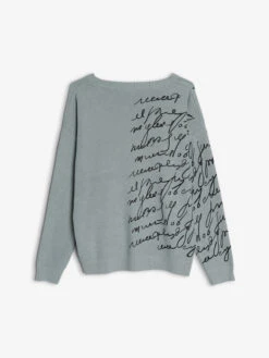 Deal Grey Knitted Printed Sweatshirt