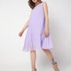 Deal Lilac Purple Plain Georgette Dress