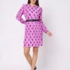 Deal Lycra Purple Printed Dress