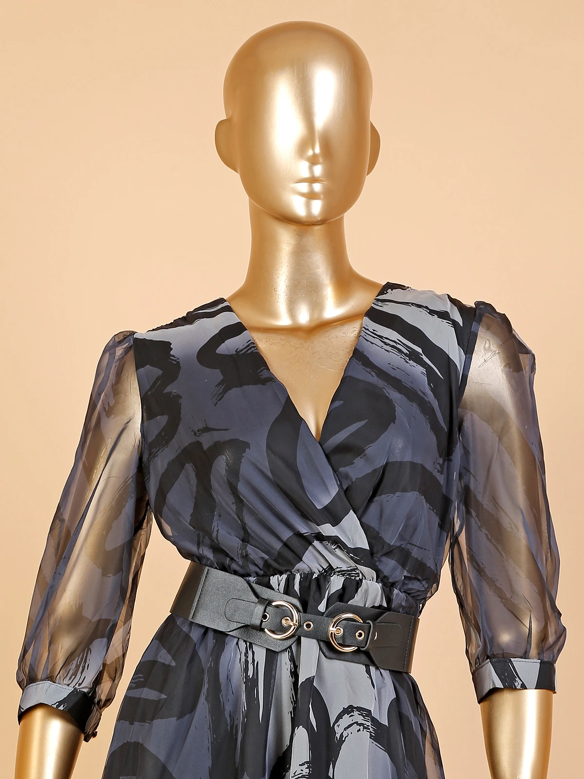 Deal Organza Grey Printed Dress 3 Deal Organza Grey Printed Dress - Image 3