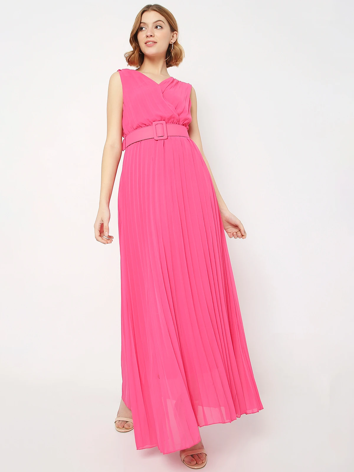 Deal Pink Georgette Dress 1 Deal Pink Georgette Dress