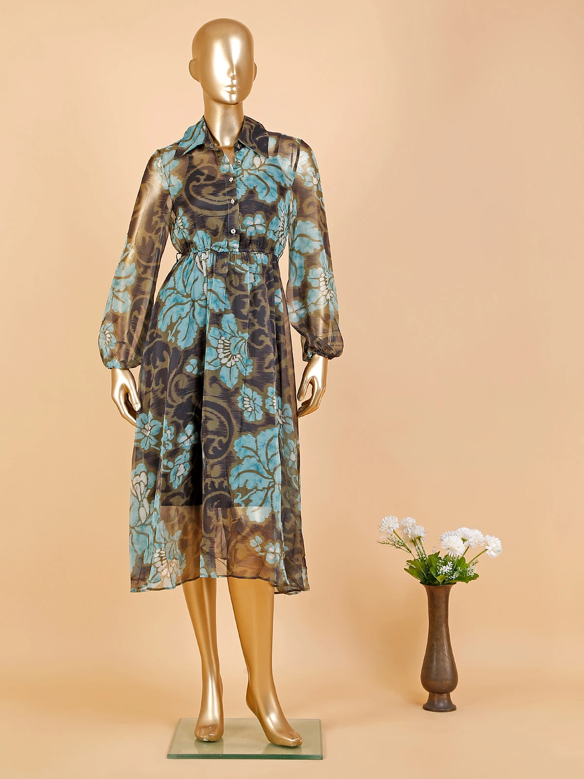 Deal Printed Olive Dress 4 Deal Printed Olive Dress - Image 4