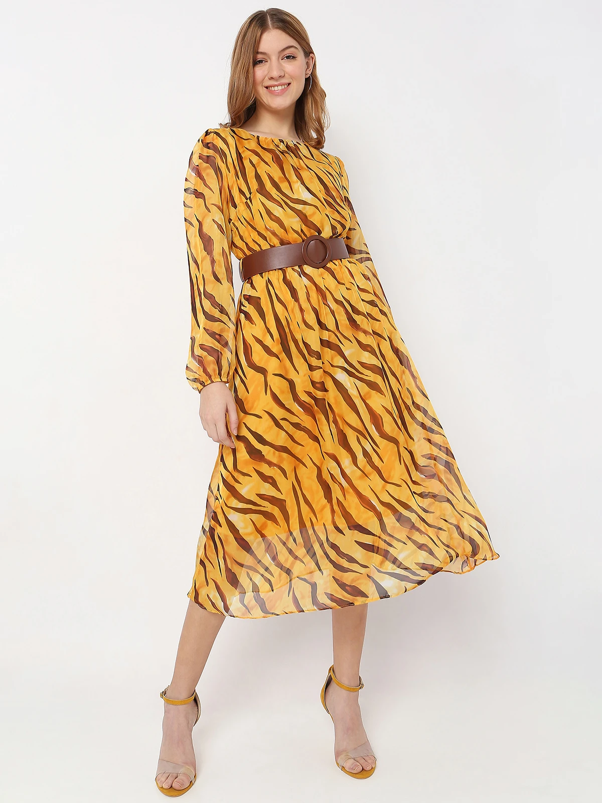 Deal Yellow Polyester Printed Dress 1 Deal Yellow Polyester Printed Dress