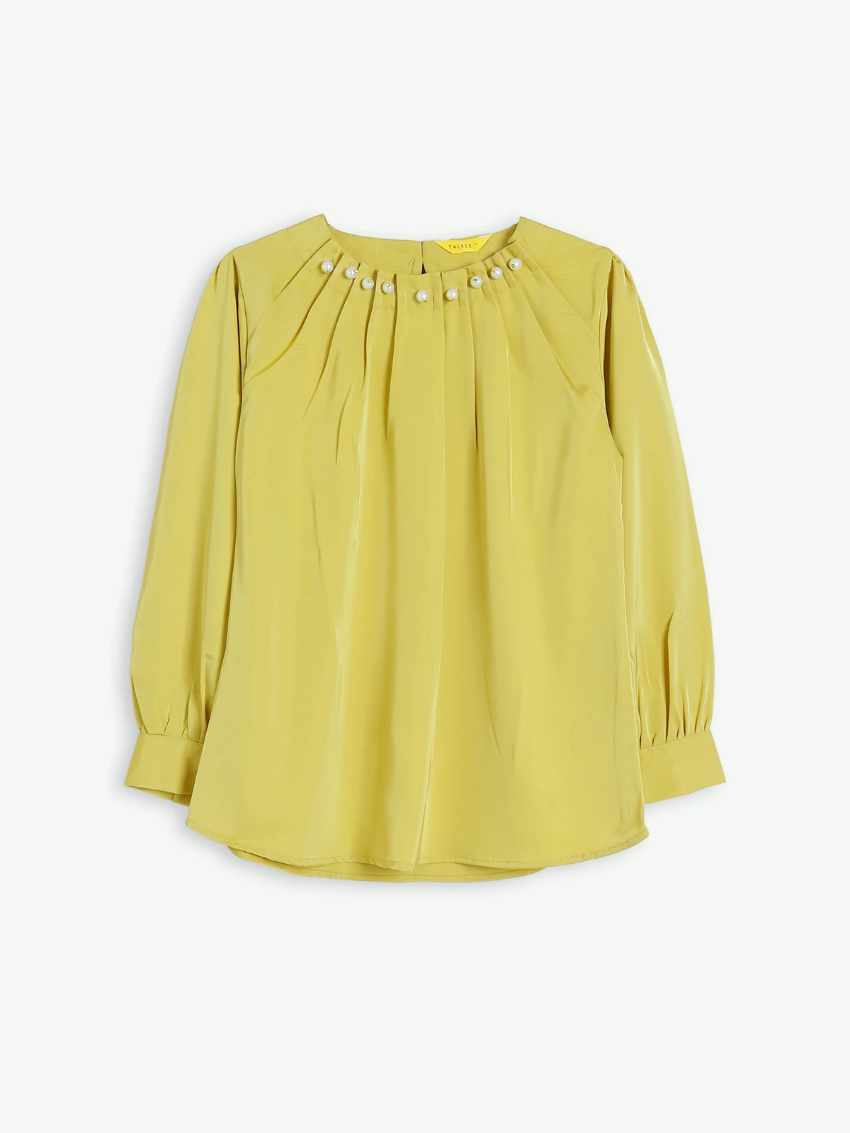 Dusty Yellow Lycra Casual Top 4 Dusty Yellow Lycra Casual Top - Image 4