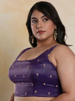 Elegant Purple Tissue Silk Blouse