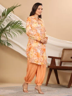Elegant Peach Printed Co Ord Set