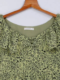 Green Cotton Printed Mini Dress -Saree Luxe Shop green cotton printed mini dress 1681470550as2663763 3