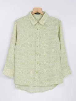 Green Printed Full Sleeve Shirt