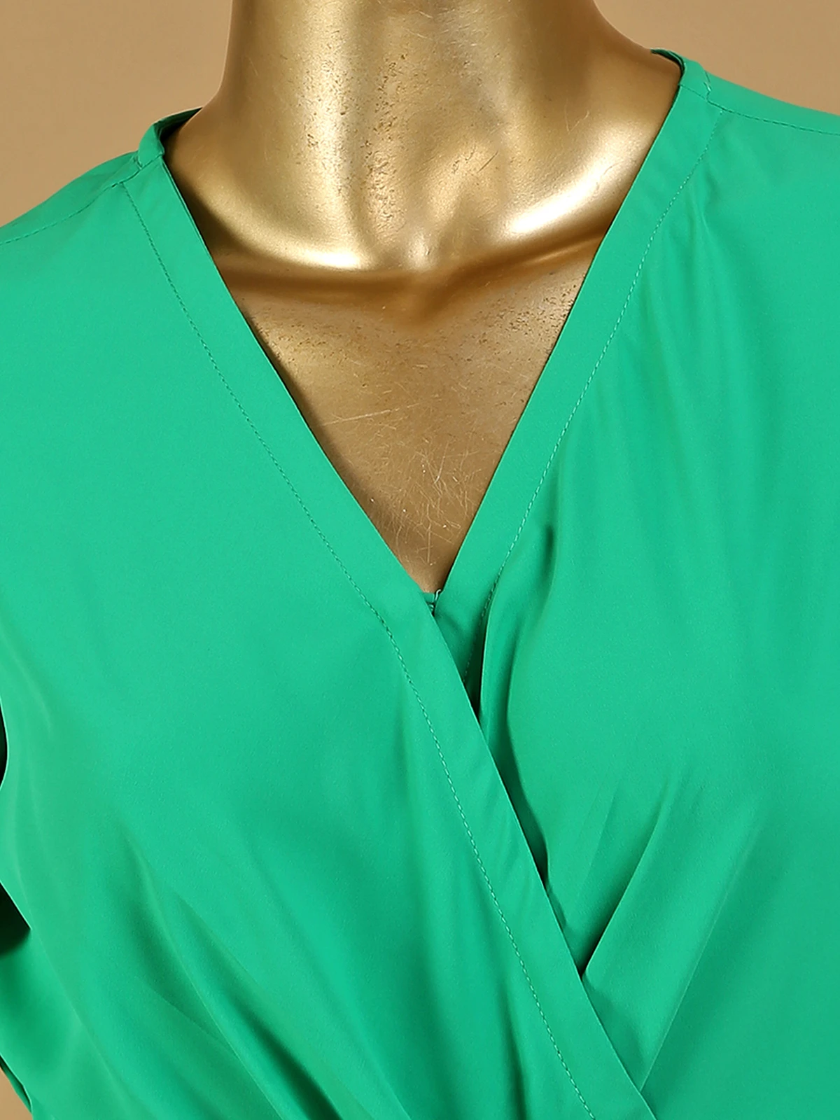 Green Rayon Dress 2 Green Rayon Dress - Image 2