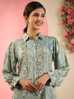 Green Shaded Silk Printed Co Ord Set 7 Green Shaded Silk Printed Co Ord Set -Saree Luxe Shop green shaded silk printed co ord set 1688105513as2700336 5