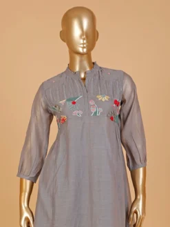 Grey Embroidery Cotton Co Ord Set -Saree Luxe Shop grey embroidery cotton co ord set 1703844421as2852557 2