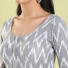 Grey Ikat Printed Blouse