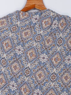 Grey Printed Full Sleeve Top