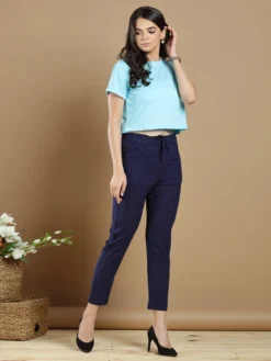 Ink Blue Linen Plain Pant For Beautiful Lady 9 Ink Blue Linen Plain Pant For Beautiful Lady -Saree Luxe Shop ink blue linen plain pant for beautiful lady 165475842020313 nblue 2