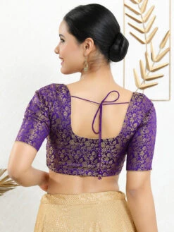 Jacquard Purple Ready Made Blouse