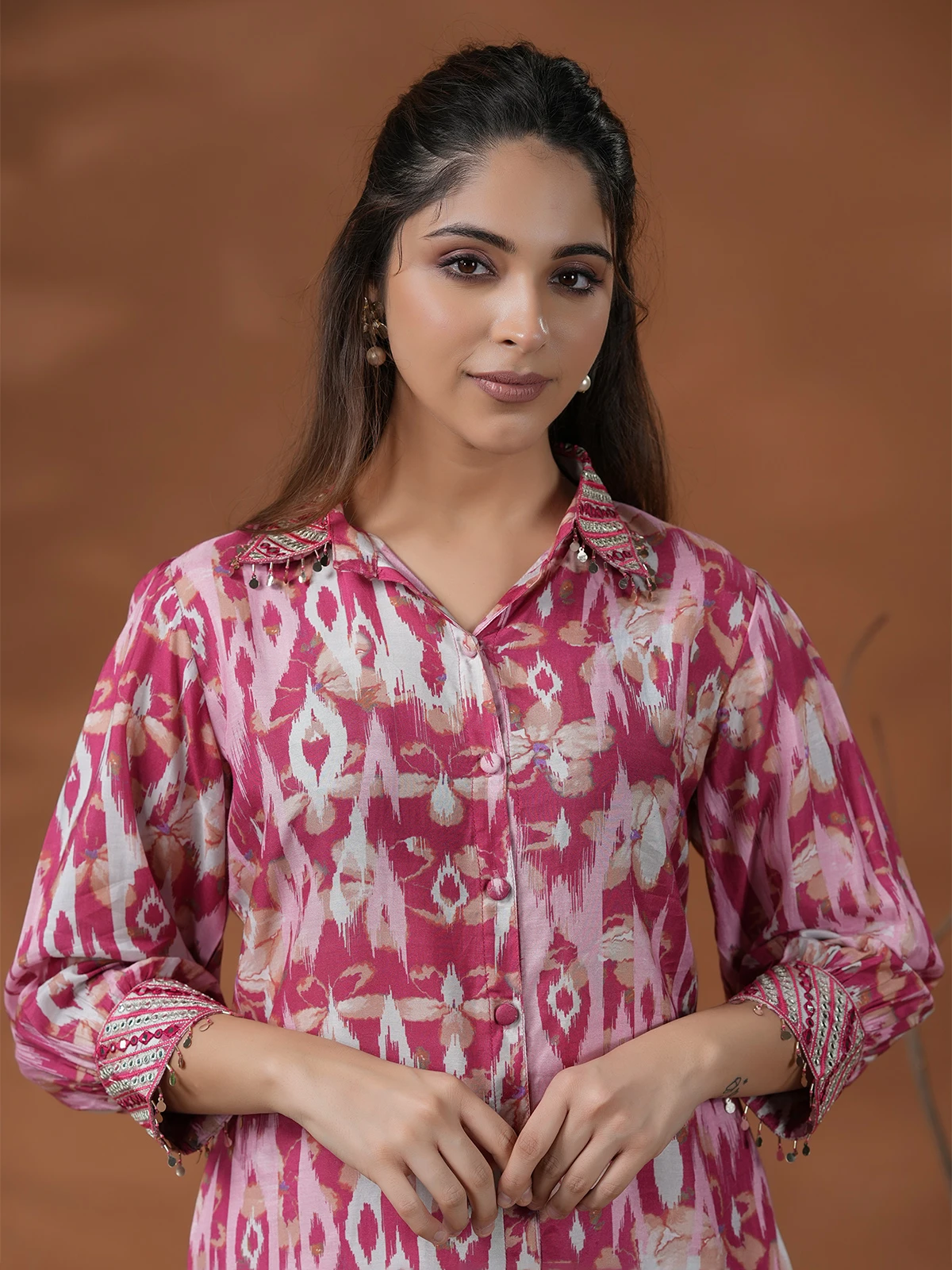 Latest Dark Pink Cotton Co Ord Set 5 Latest Dark Pink Cotton Co Ord Set - Image 5