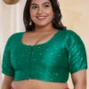Latest Green Brocade Blouse
