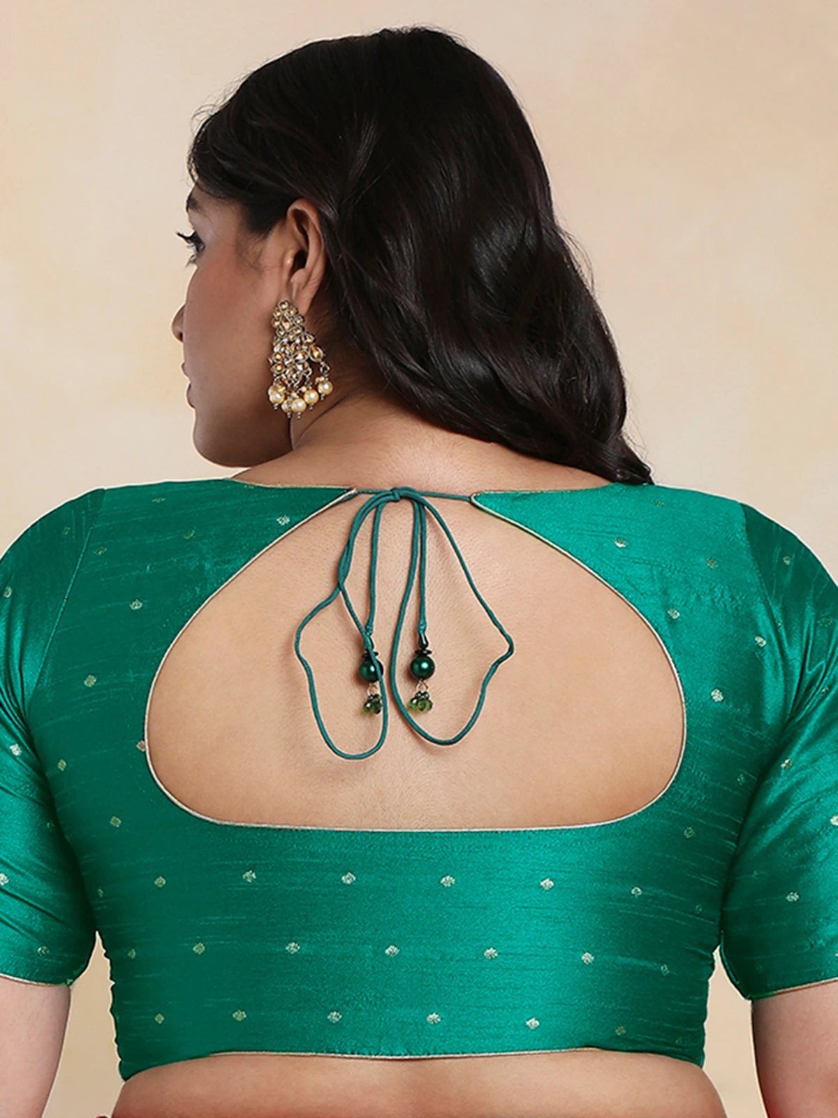 Latest Green Brocade Blouse 2 Latest Green Brocade Blouse - Image 2