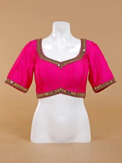 Latest Magenta Silk Blouse